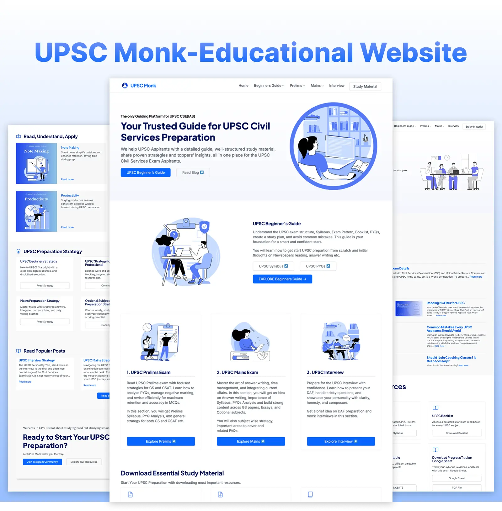 Building a Education Website for UPSC Monk