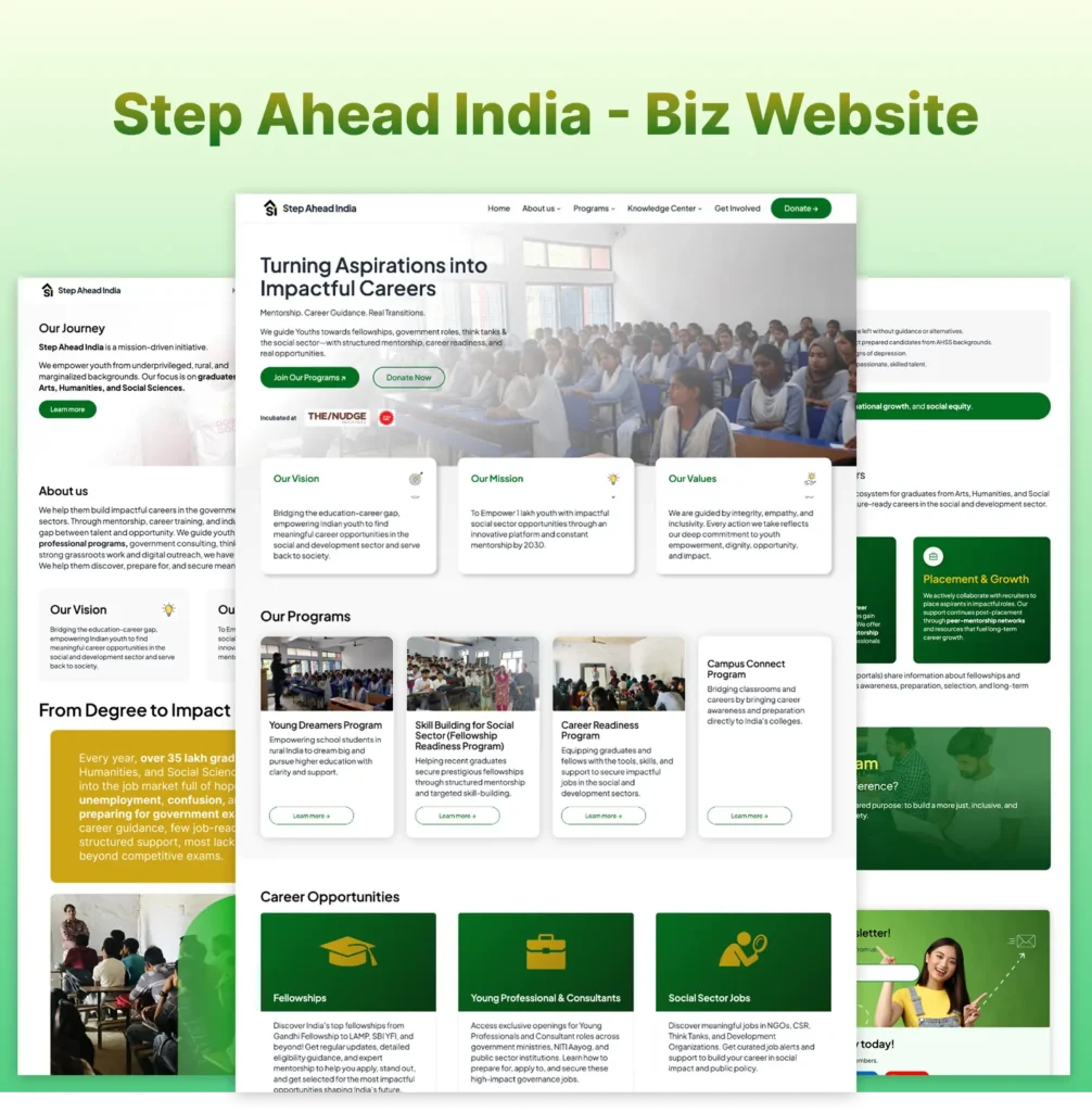 Developing Business Website for Step Ahead India