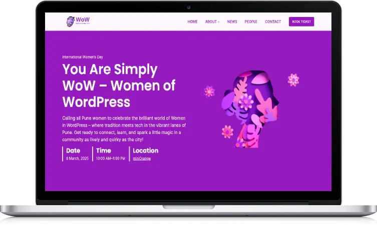 Womens of WordPress WoW Pune laptop