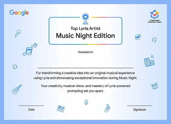 Gemini Workshop Registration 2 Top Artist Certificate